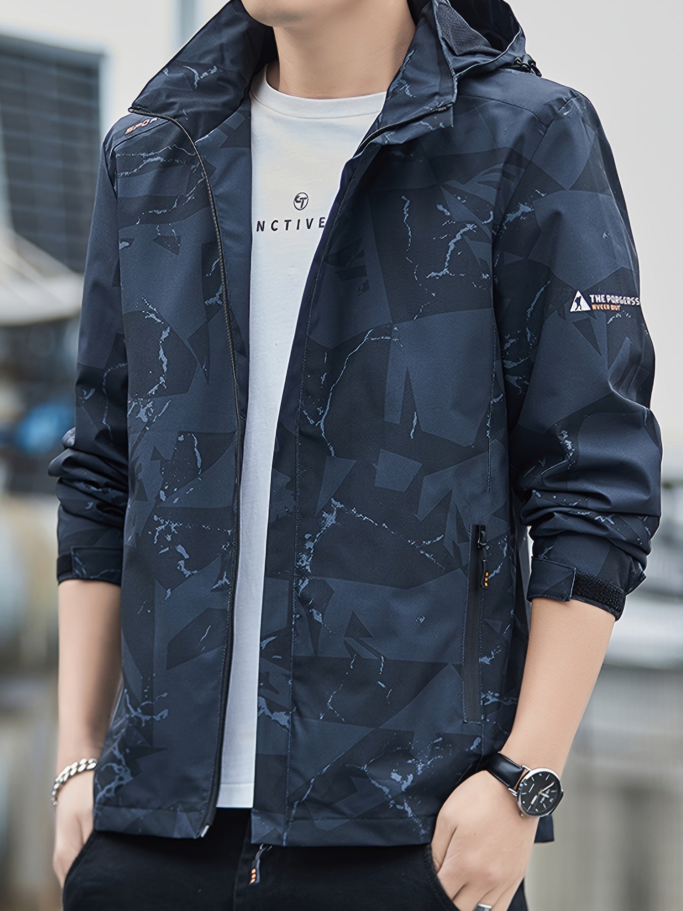 Men's Camouflage Hooded Jacket | Lightweight Windproof Coat | Camo Colors