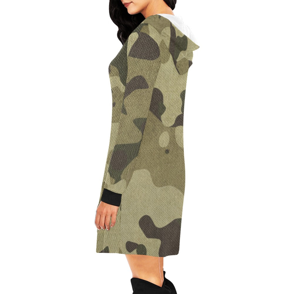 Camo Hoodie Dress | Green Fabric Camo Colors