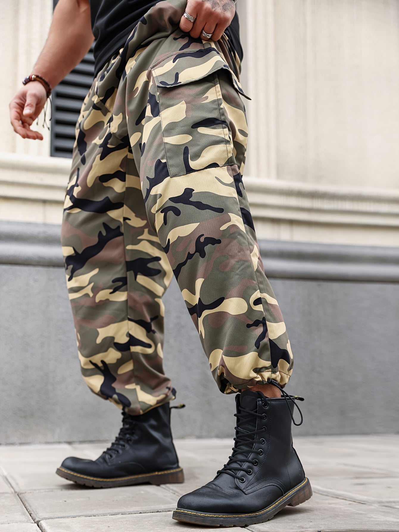 Plus Size Men's Camouflage Cargo Pants| Casual Joggers Camo Colors