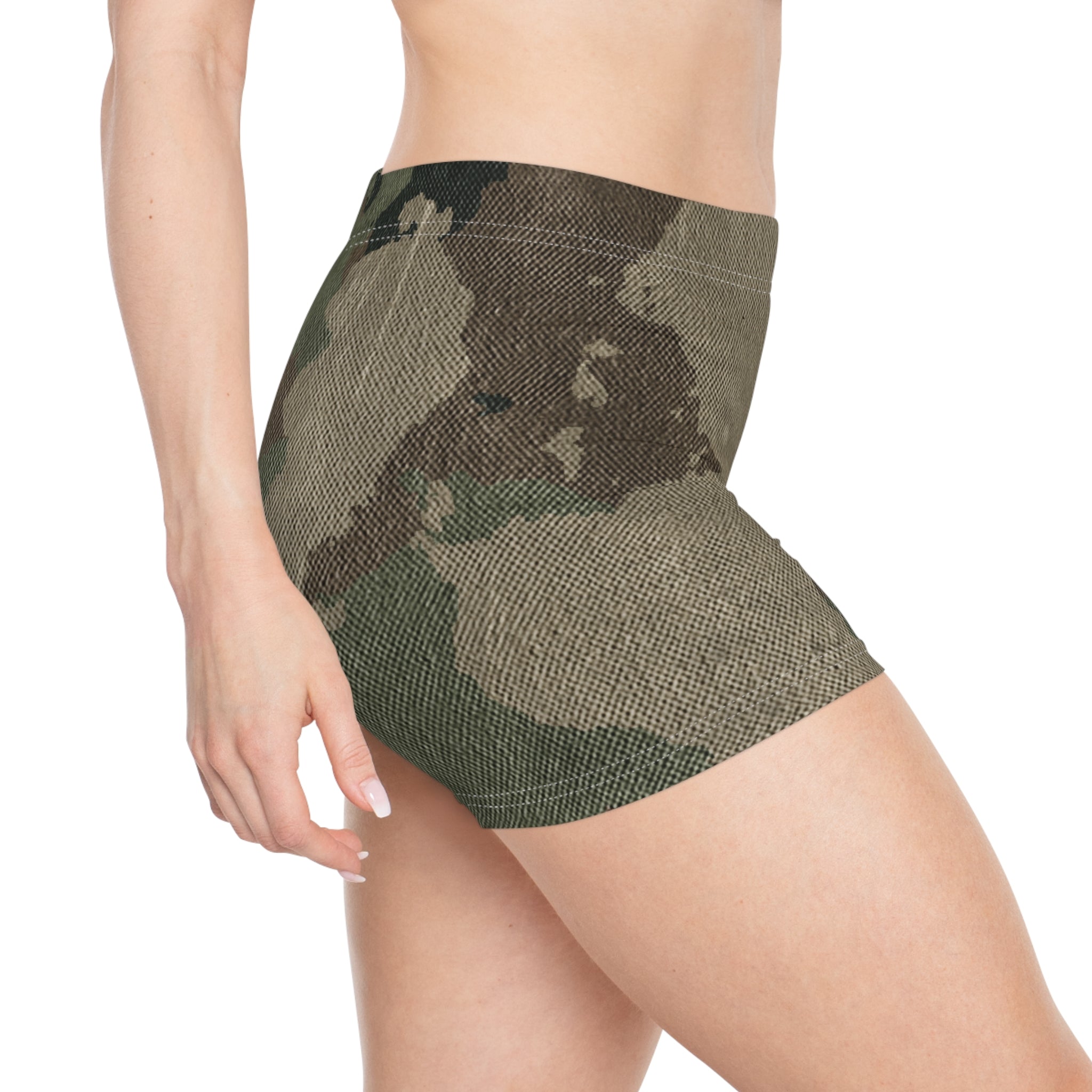 Women's Camo Shorts | Tight Fit | Dirty Brown Camouflage Camo Colors
