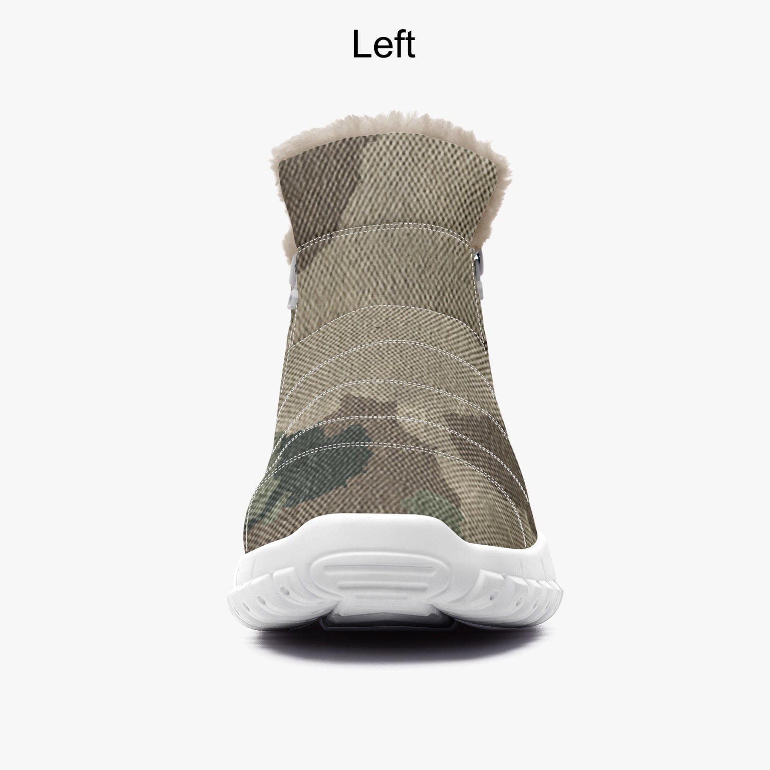 Camo Boots | Cotton-pad Fur Zipper Up | Dirty Brown Camo Colors