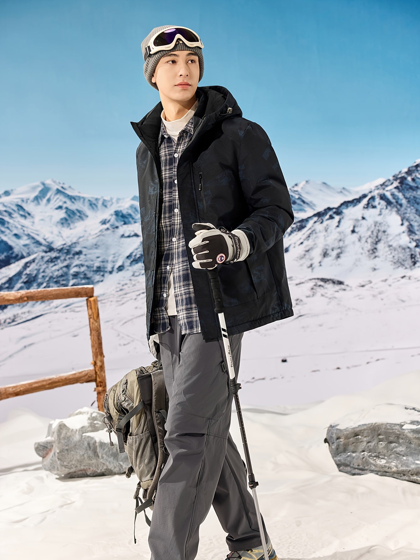 Camouflage Down Jacket for Men: Warm Hooded Winter Outdoor Coat Camo Colors