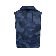 Sleeveless Camo Hoodie For Women | Deep Blue Camouflage Camo Colors