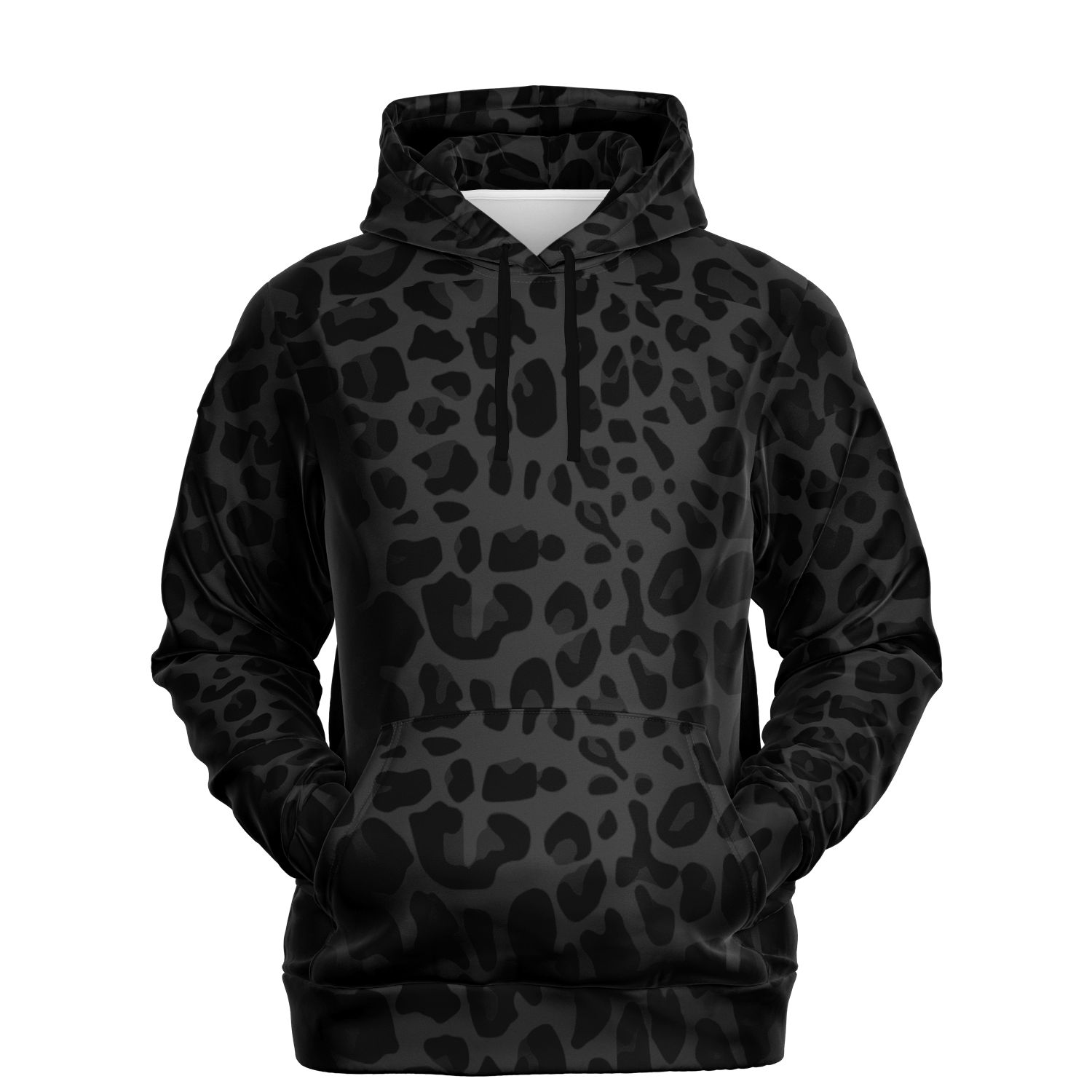 Black Leopard Print Hoodie | Puma Pattern | Camo Colors