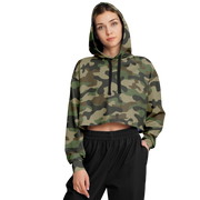 Cropped Hoodie For Women | Military Brown Camouflage Camo Colors