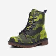 Green Dotted Camo Boots | Lightweight Leather Camo Colors