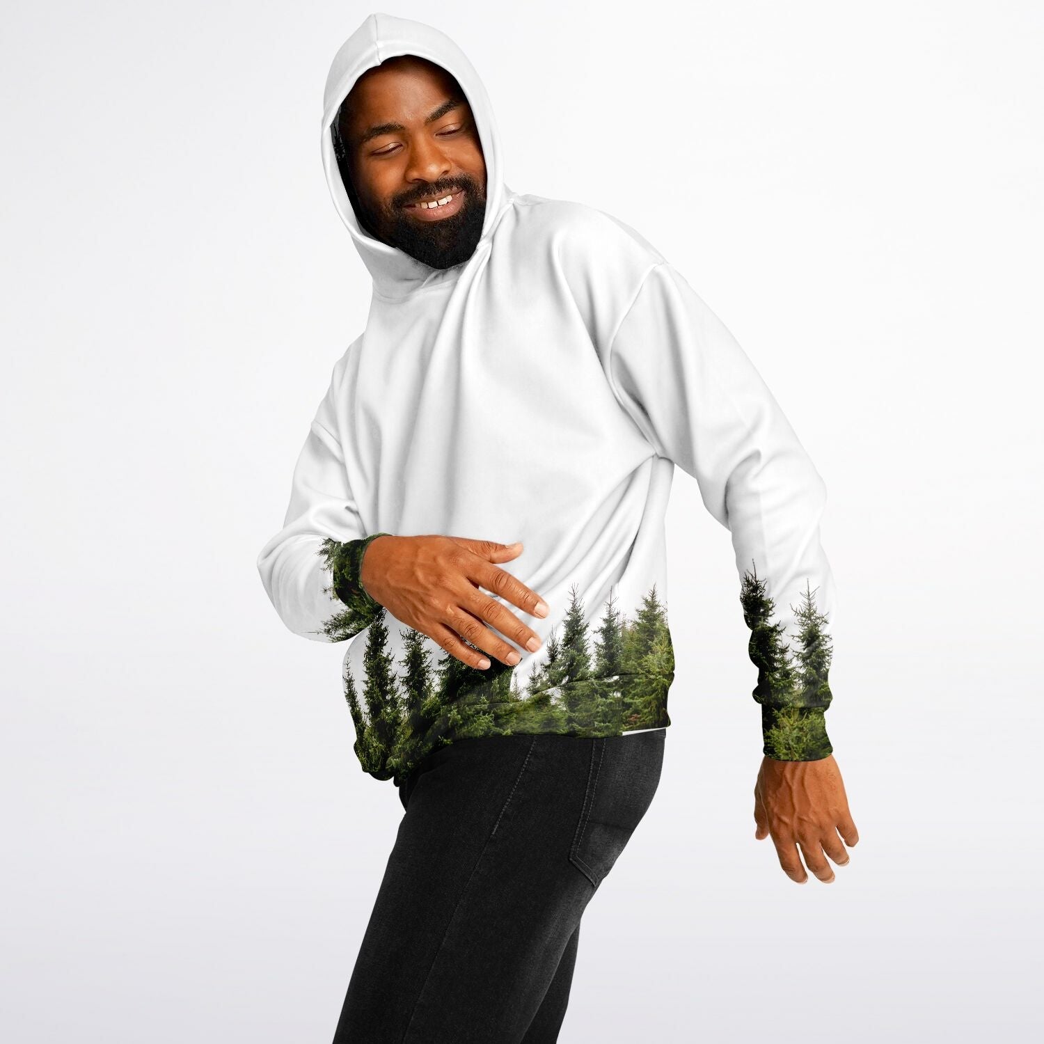 Heavyweight Oversized Hoodie | Pine Trees on a White Background | Camo Colors