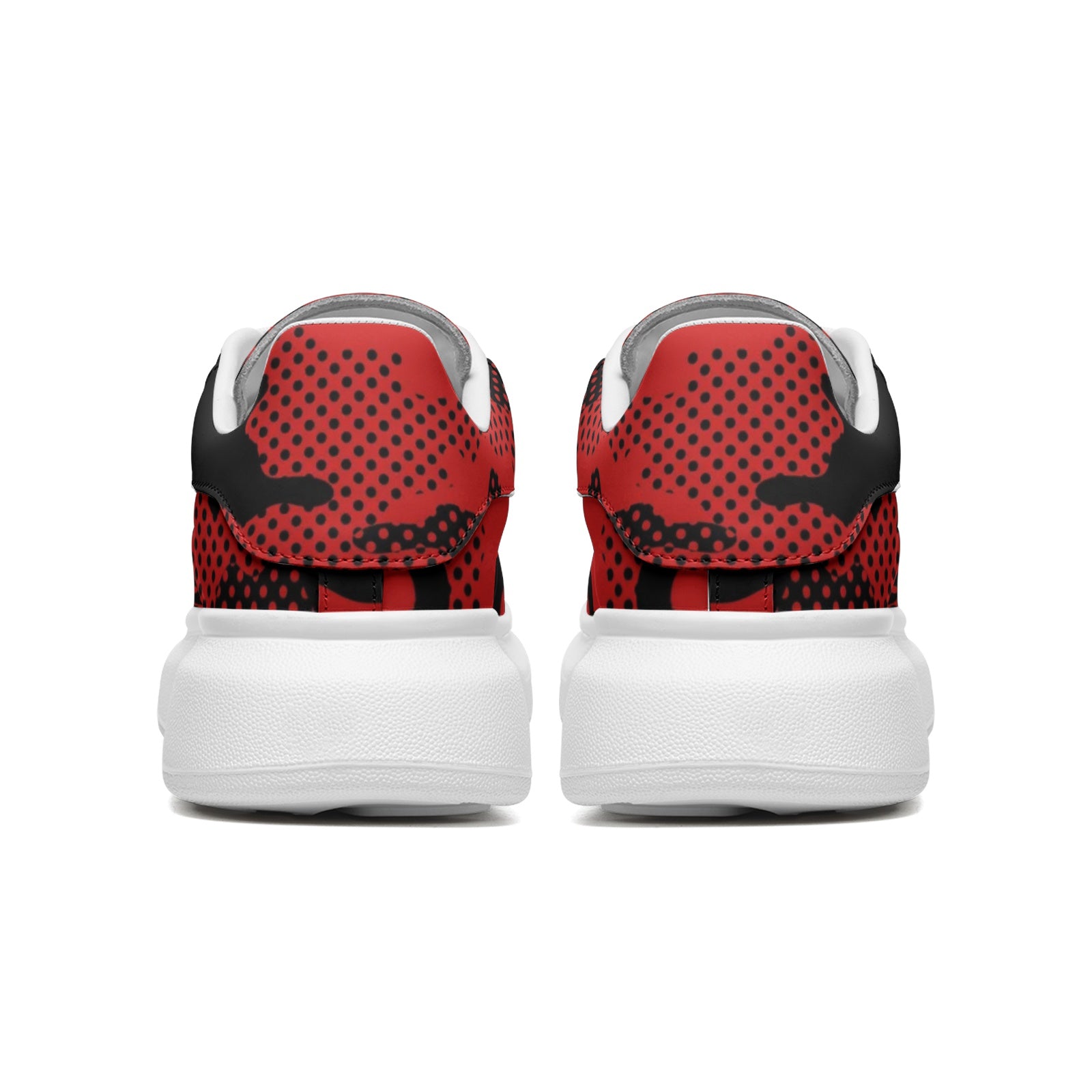 Oversized McQueen Sneakers | Black & Red Pixel Camo Camo Colors