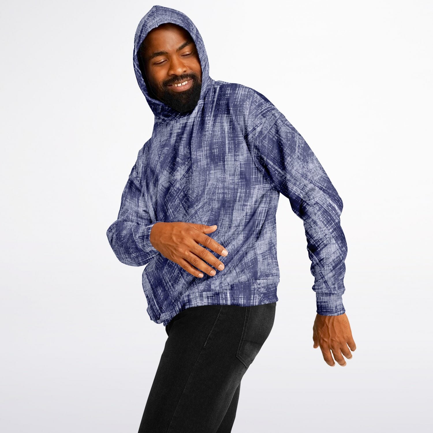 Blue Wash Denim-Style Oversized Hoodie | Camo Colors