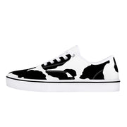 Camo Skate Shoes | Black & White Cow Print Camo Colors