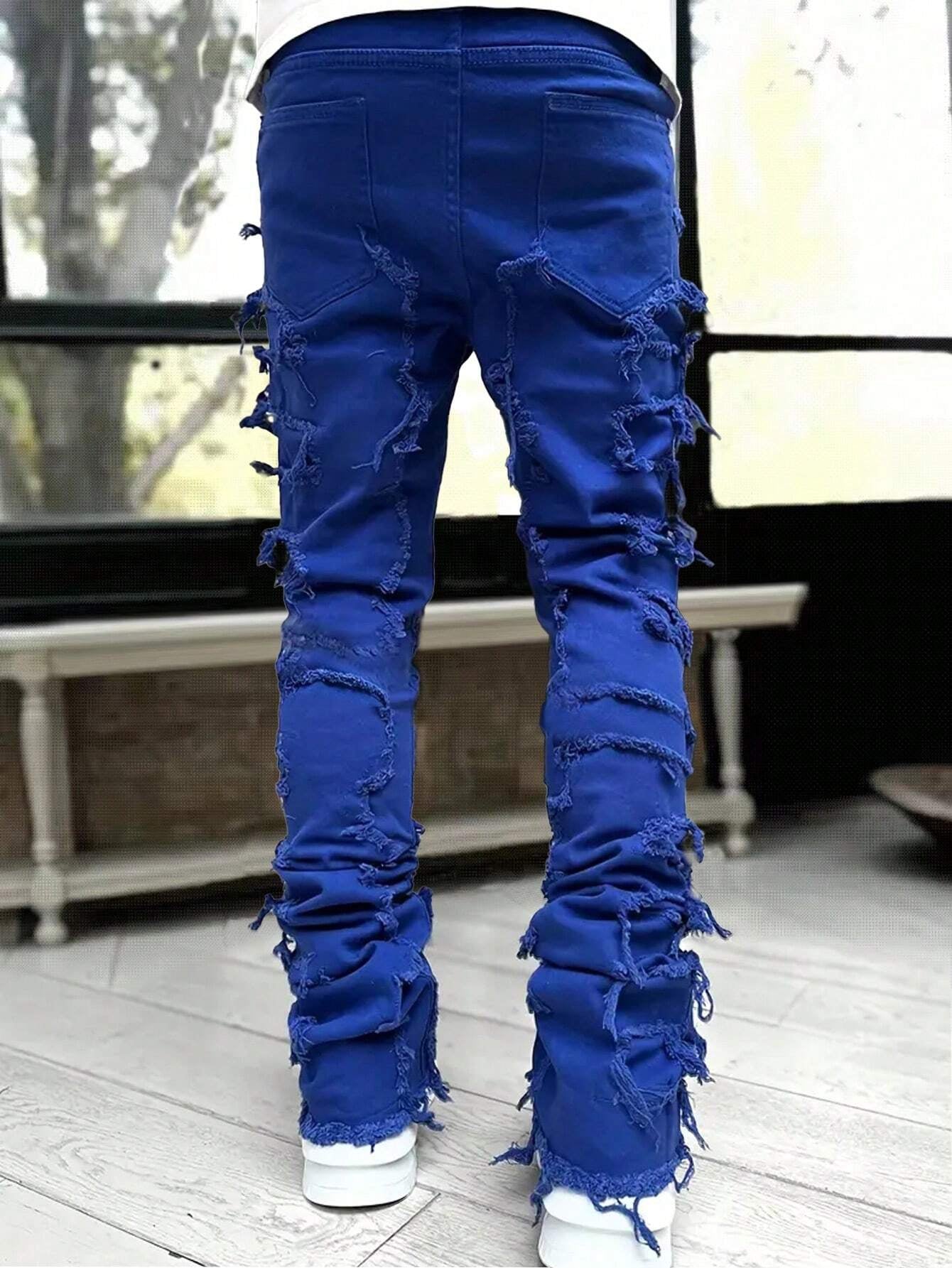 Men's Camo Print Ripped Jeans Camo Colors