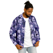 Skulls Jacket | Blue Camo Inspired Baseball Style Coat Camo Colors