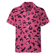 Pink Leopard Men's Shirt | Classic Cuban Collar Design | Camo Colors