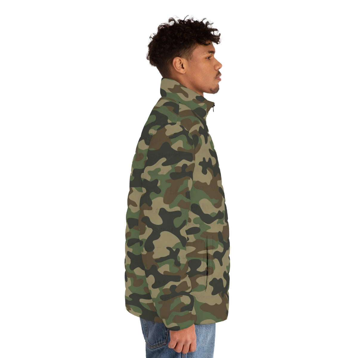 Men's Camo Puffer Jacket | Military Brown Camouflage Camo Colors