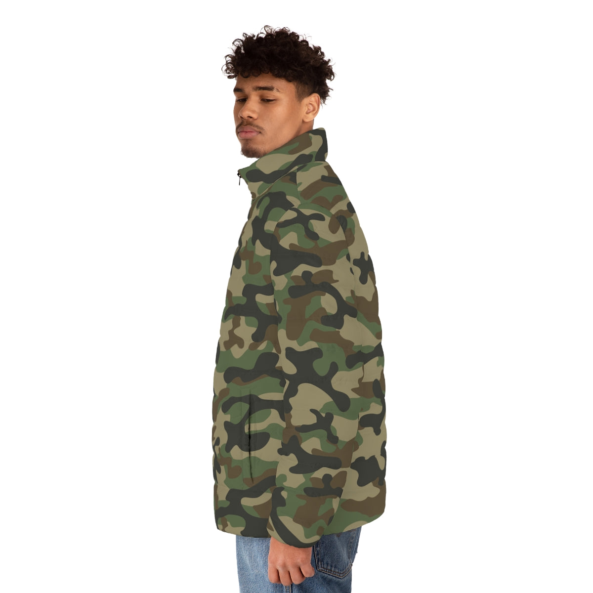 Men's Camo Puffer Jacket | Military Brown Camouflage Camo Colors