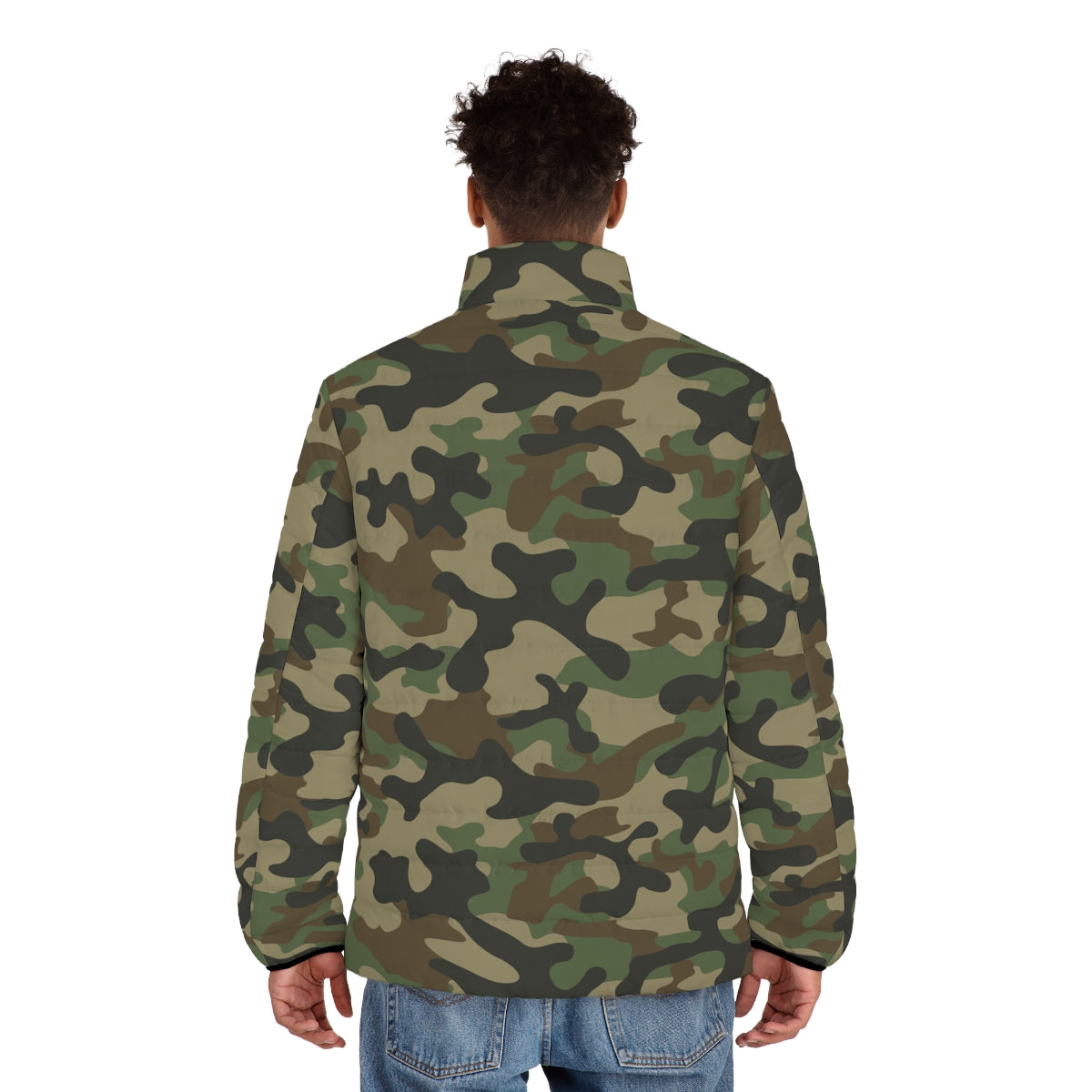 Men's Camo Puffer Jacket | Military Brown Camouflage Camo Colors