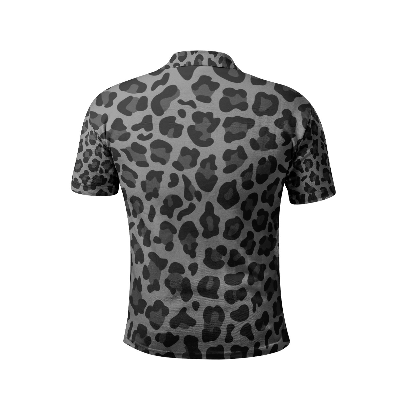 Leopard Golf Shirt For Men | Gray and Black Print Camo Colors