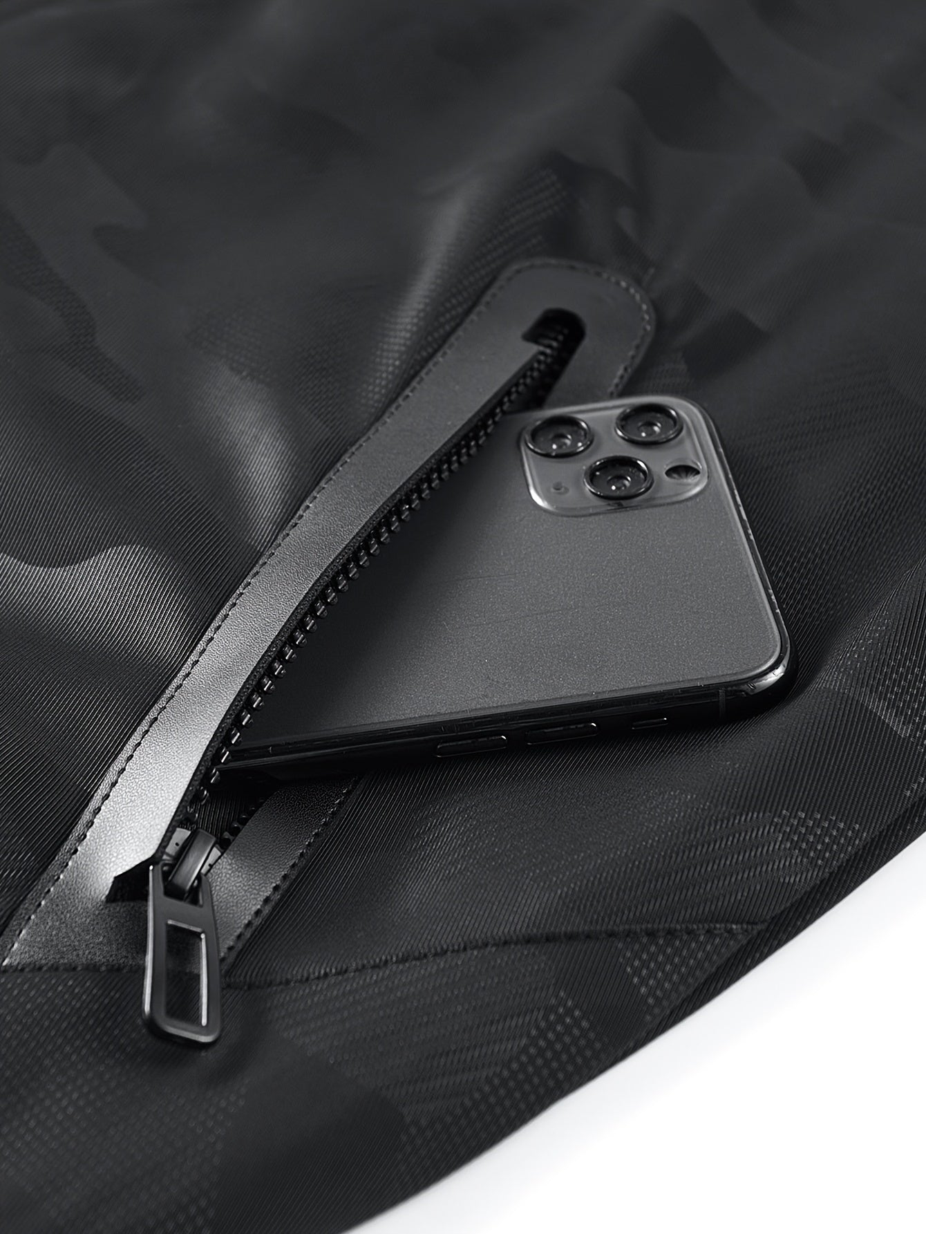 Black Varsity Jacket | Men's Camo Pattern With Long Sleeves Camo Colors