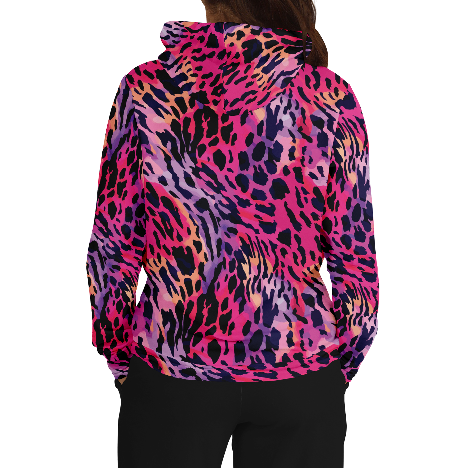 Leopard Hoodie | Deep Cerise Pink & Purple Camo Colors