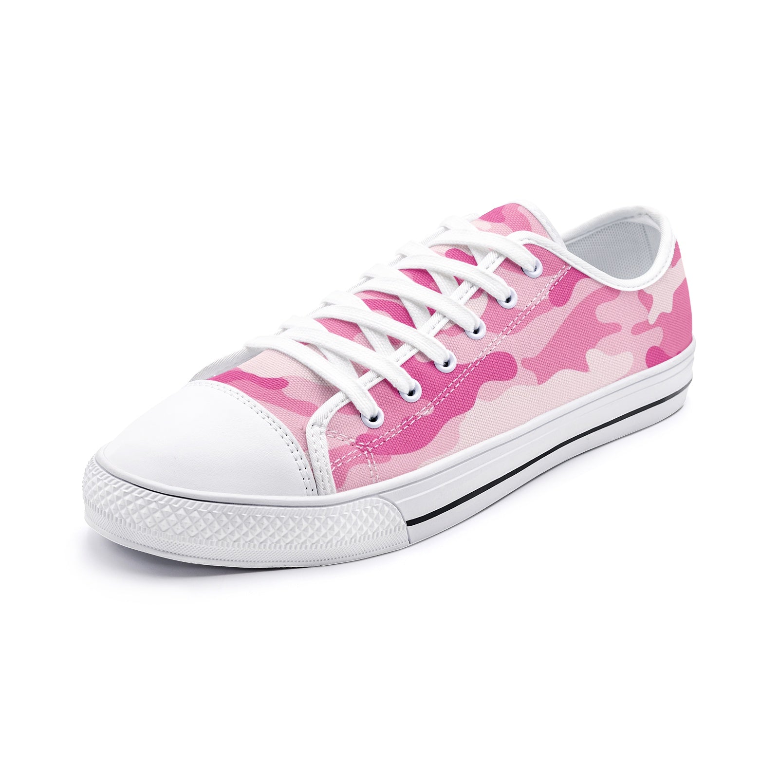 Camo Shoes | Low Top Canvas | Lavender Pink Camouflage Camo Colors