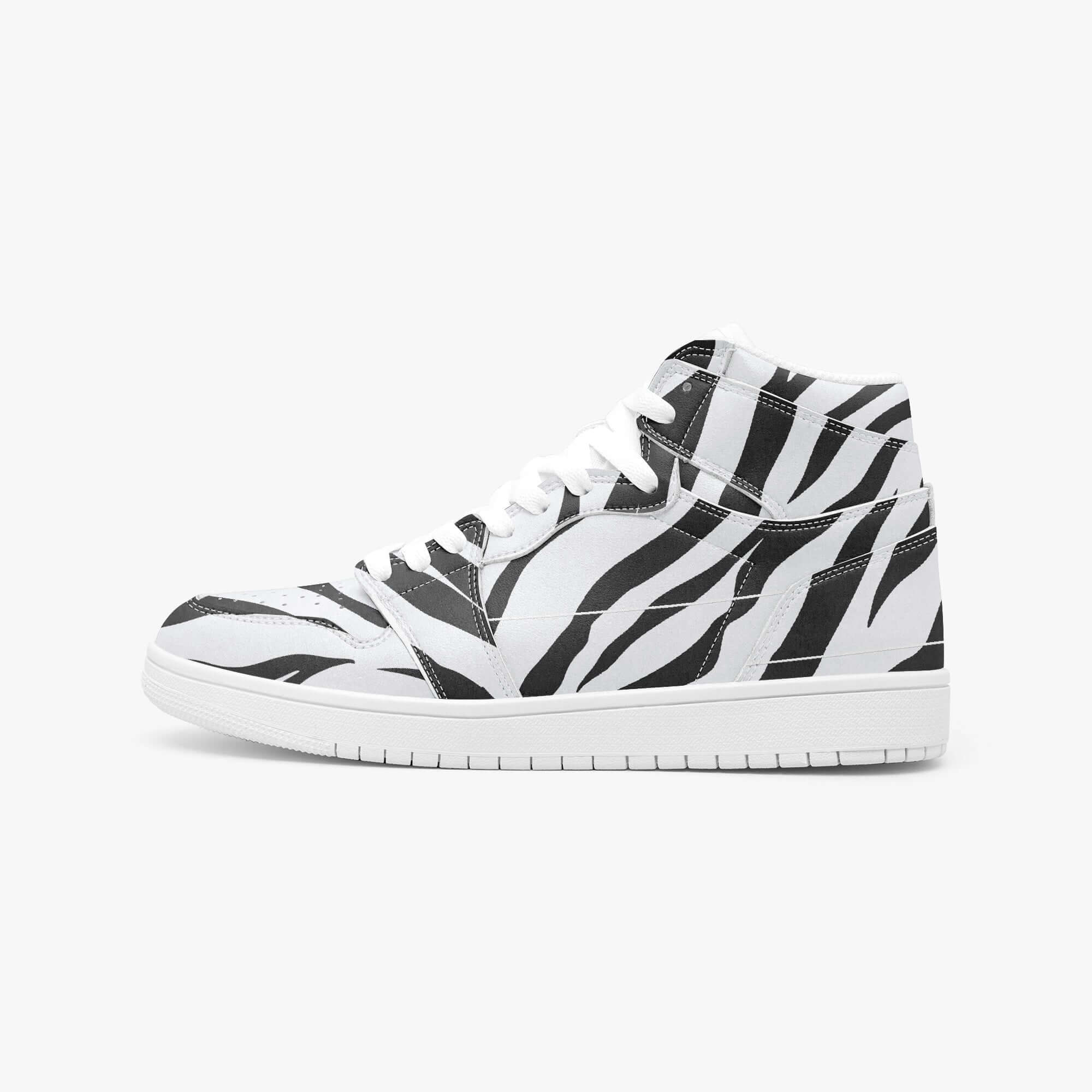 Zebra Sneakers in Black & White | High-Top AJ1 Style Camo Colors
