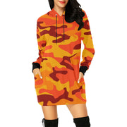 Camo Hoodie Dress | Orange and Red Camo Colors