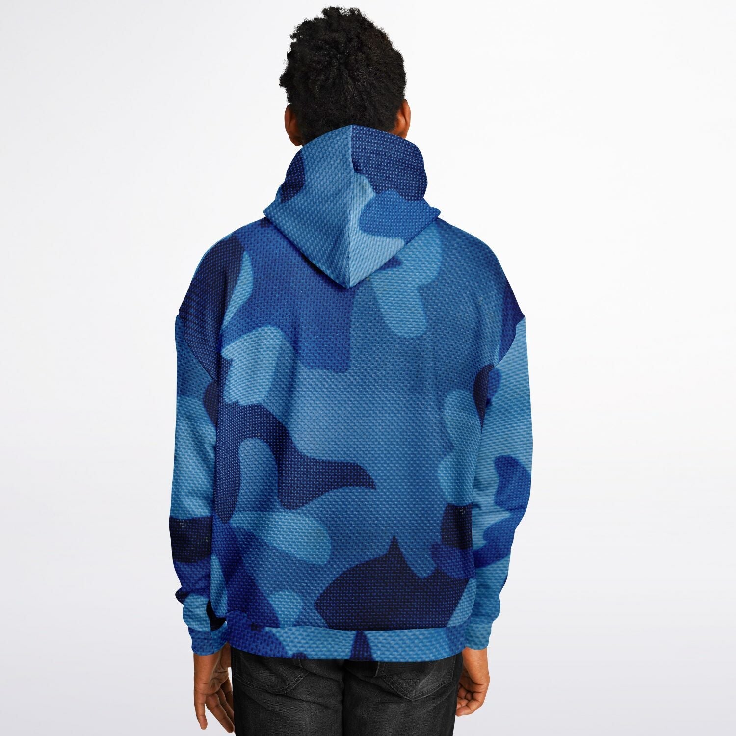 Blue Oversized Hoodie | Camouflage Cloth Pattern | Camo Colors