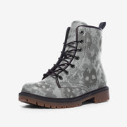 Urban Camo Boots | Leather Lightweight | Skulls Print in Digital Gray Camo Colors