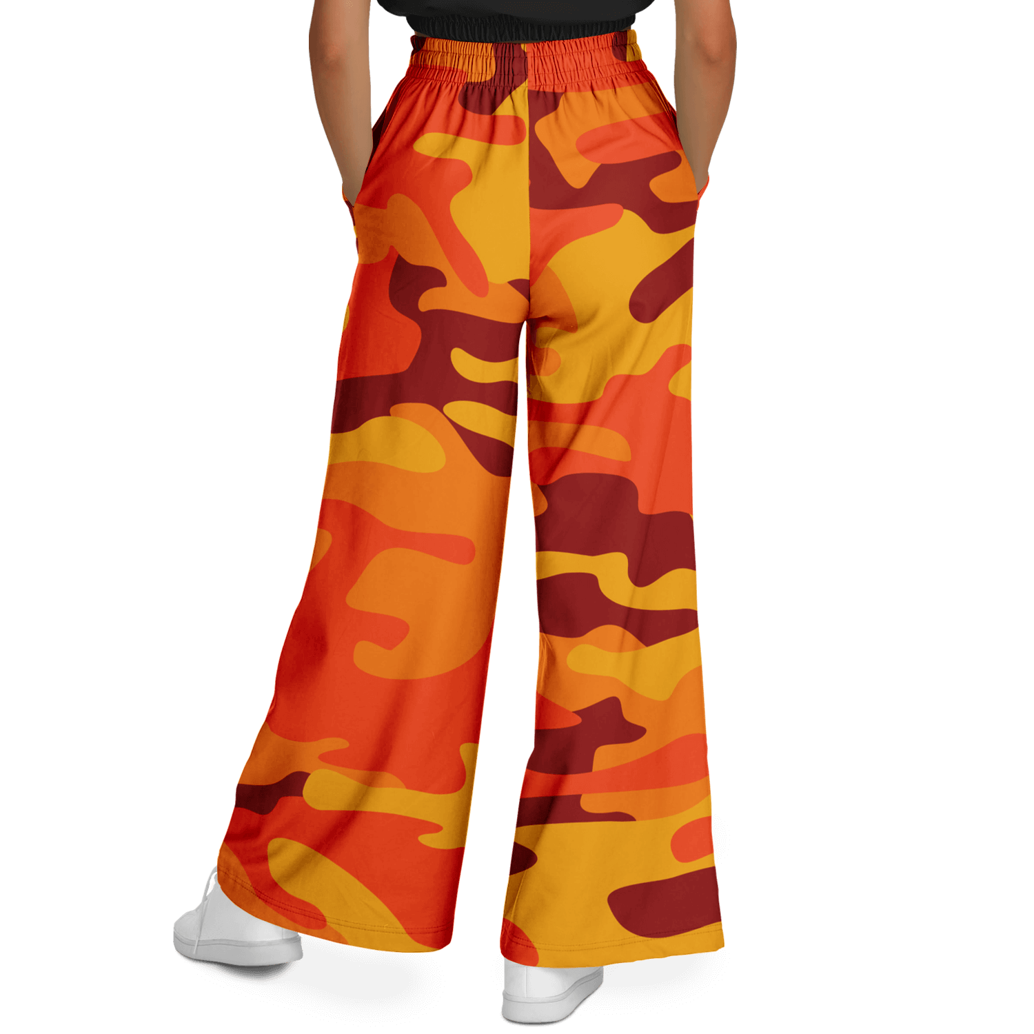 Camo Wide Leg Pants | Orange & Red Camo Camo Colors