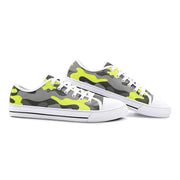 Camo Shoes | Low Top Canvas | Yellow, Black, and Gray Camo Colors