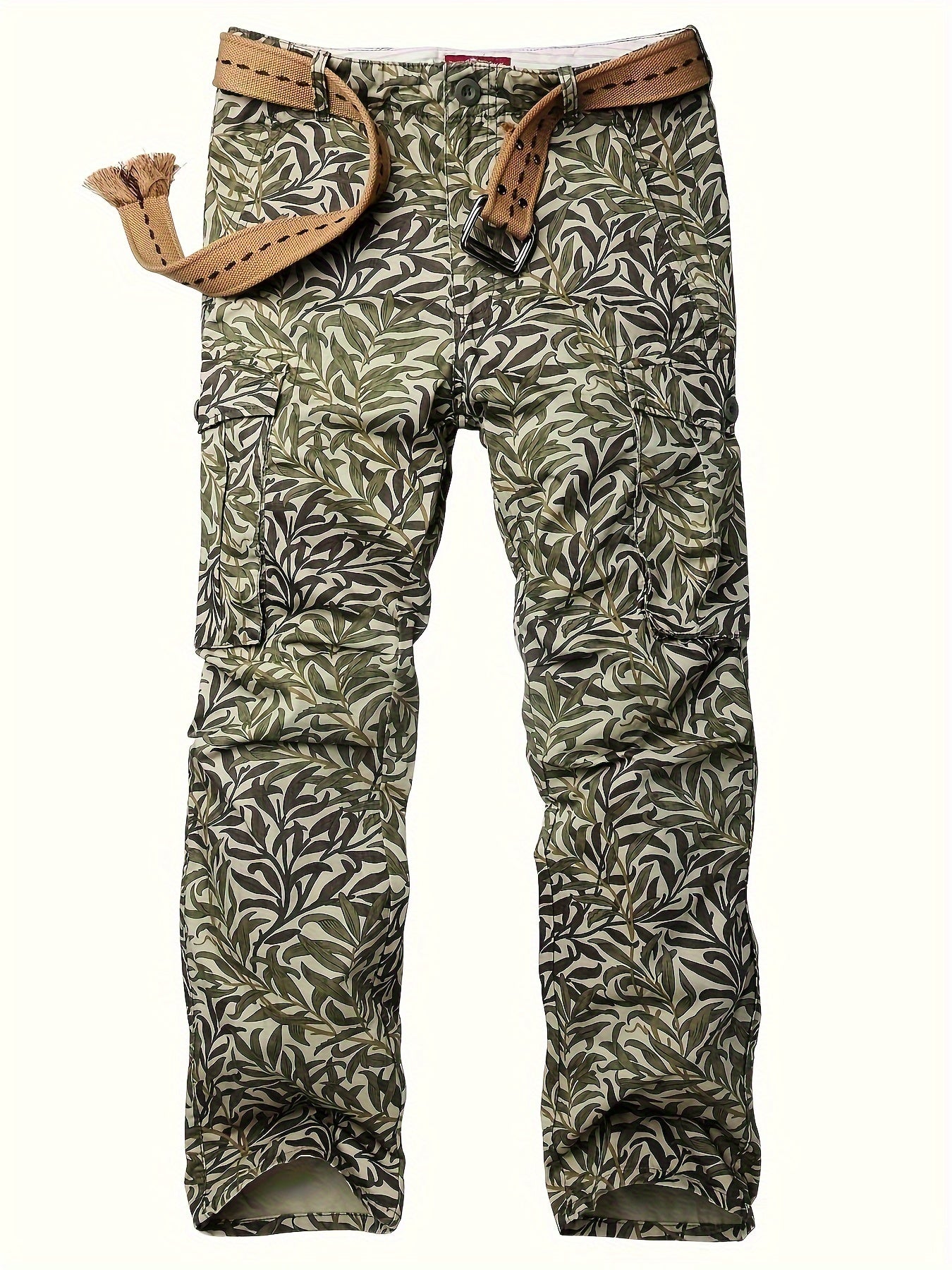 Men's Camo Cargo Pants | Grass Print Camo Colors