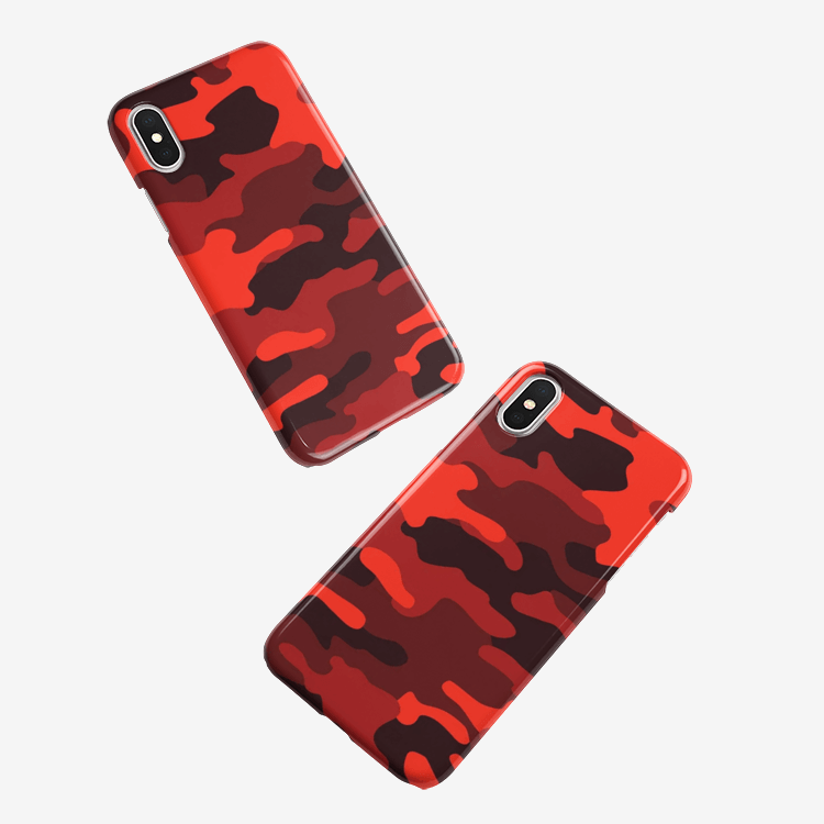 Camo Phone Case | iPhone | Red & Black Camo Colors