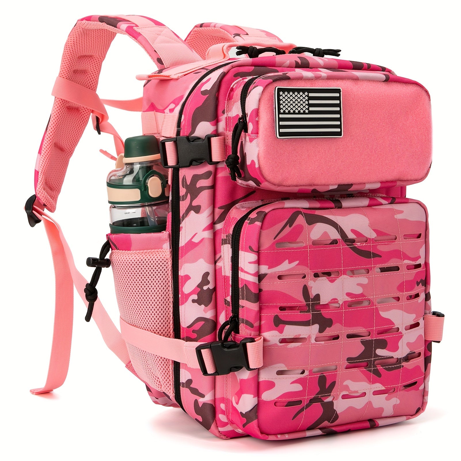 6.6-Gallon Pink Camo Molle Backpack for Women Camo Colors
