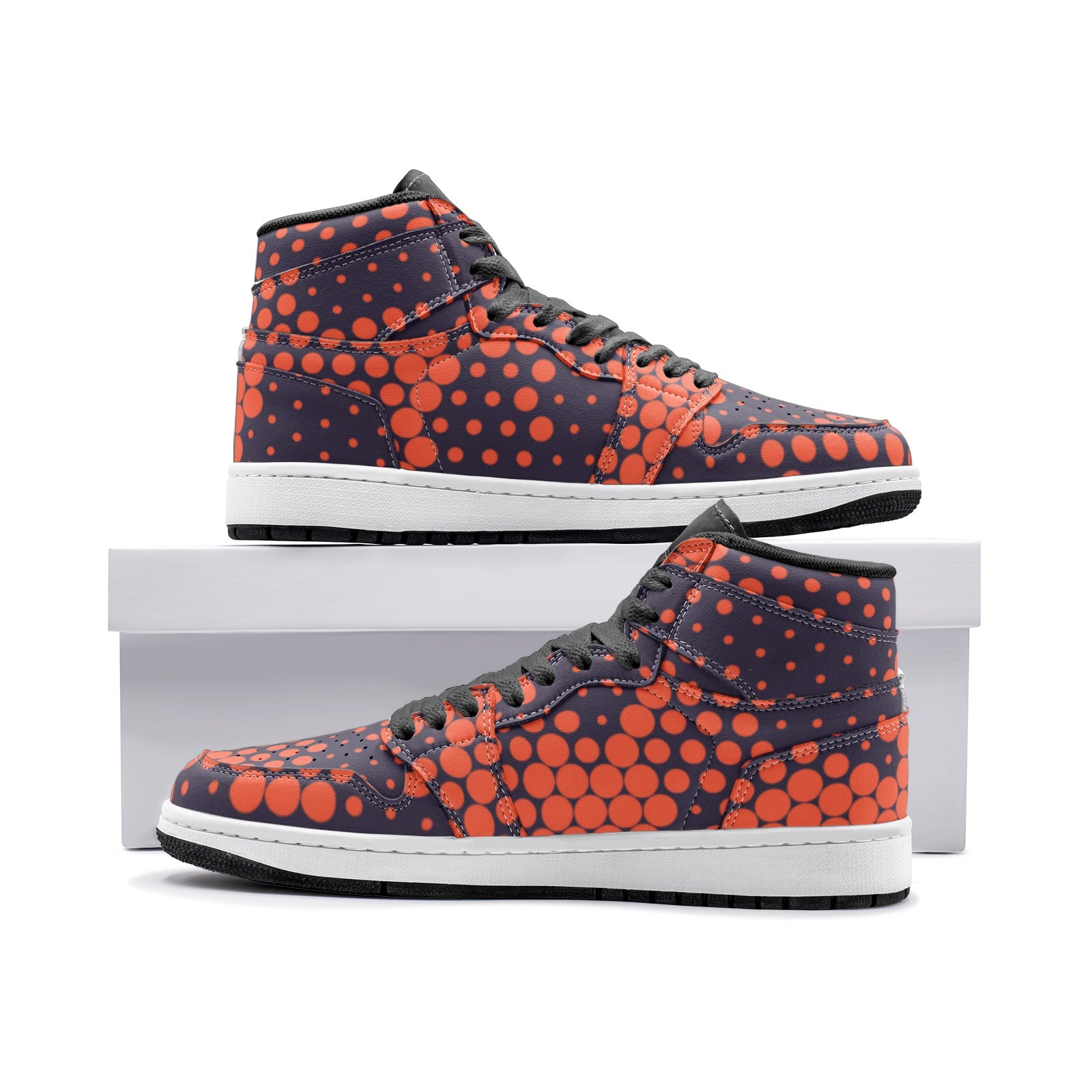 Camo Sneakers AJ 1 | High-Top | Orange & Blue Digital Camo Colors
