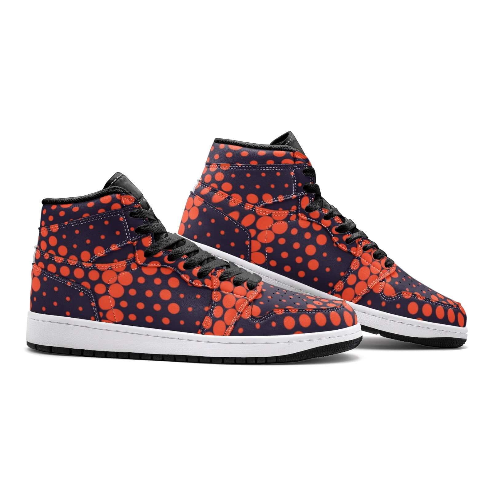 Camo Sneakers AJ 1 | High-Top | Orange & Blue Digital Camo Colors