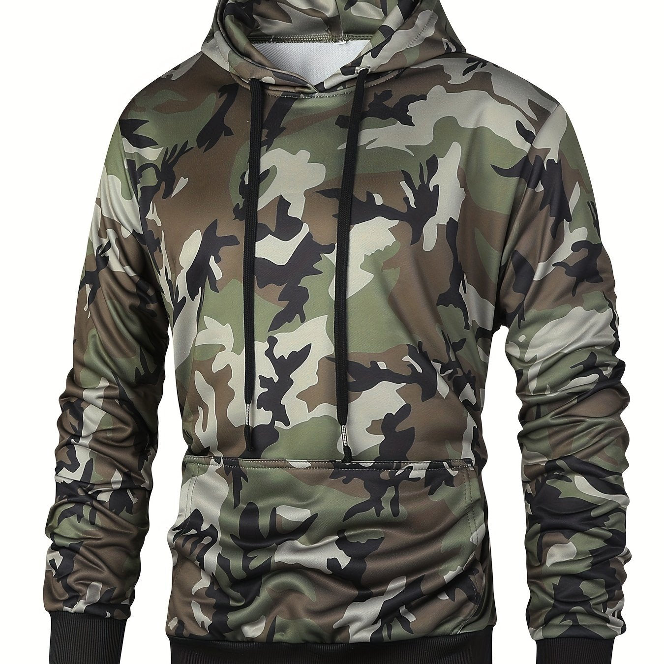 Men's Camo Hoodie | Long Sleeves Sweatshirt With A Kangaroo Pocket Camo Colors