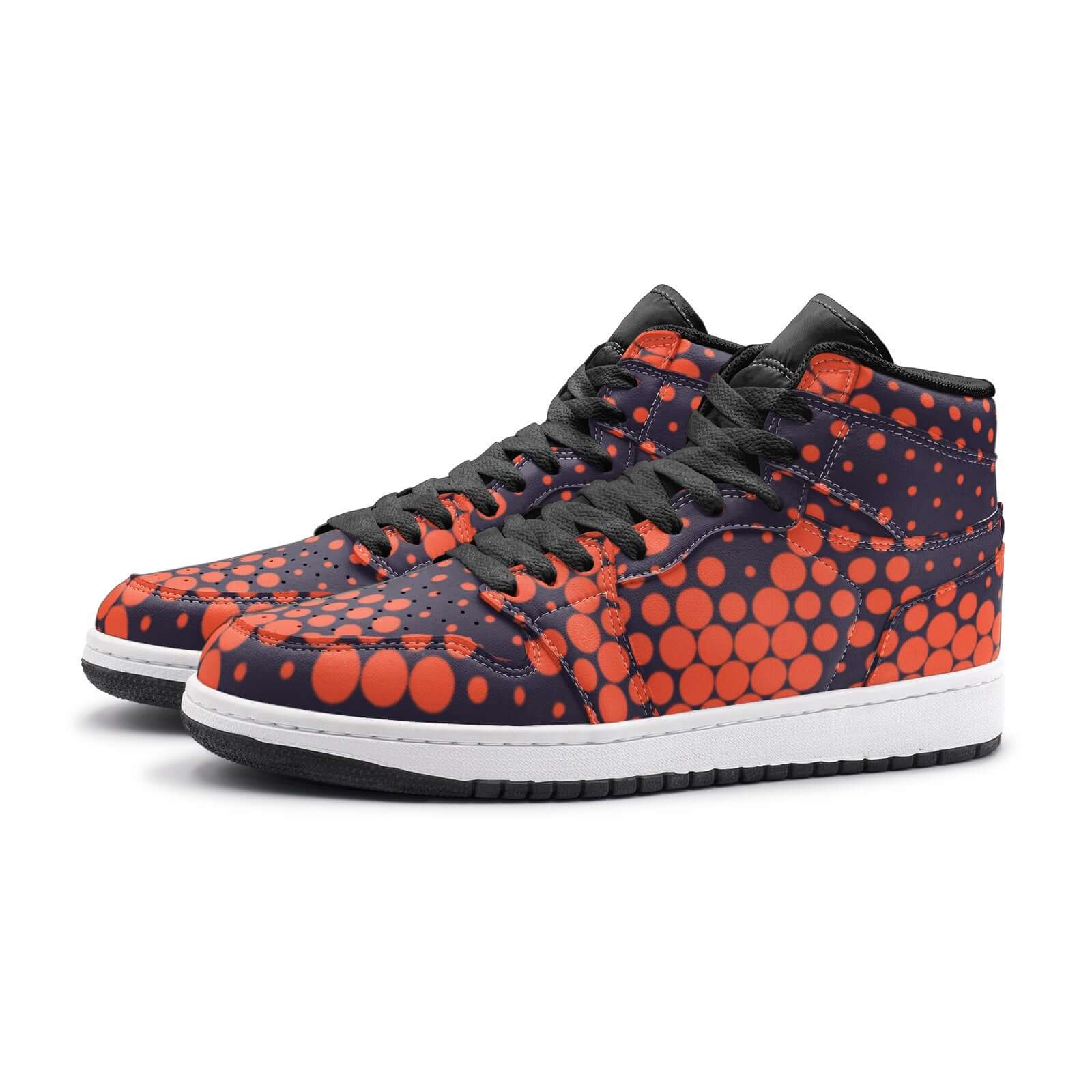 Camo Sneakers AJ 1 | High-Top | Orange & Blue Digital Camo Colors