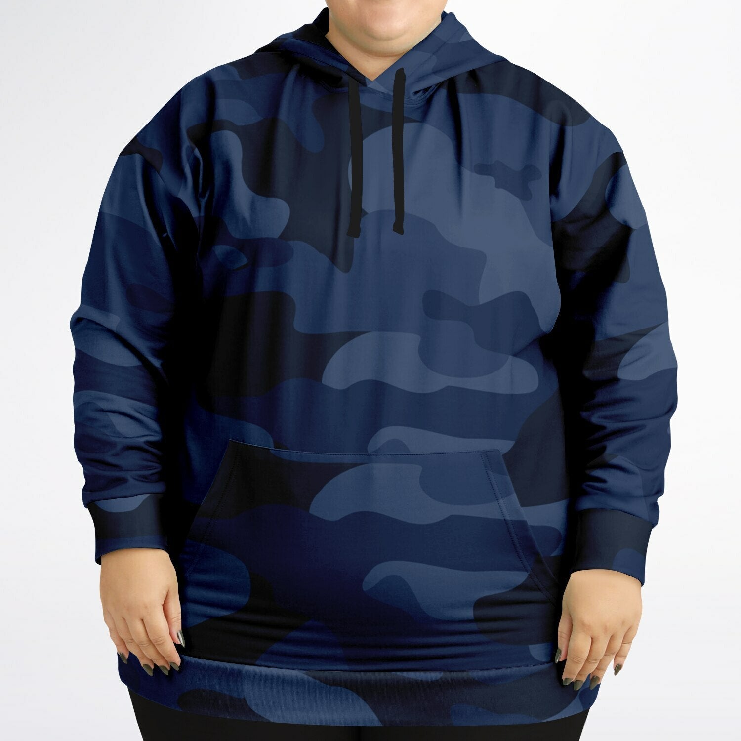 Plus-size Camo Hoodie in Deep Blue Camouflage Print | Camo Colors