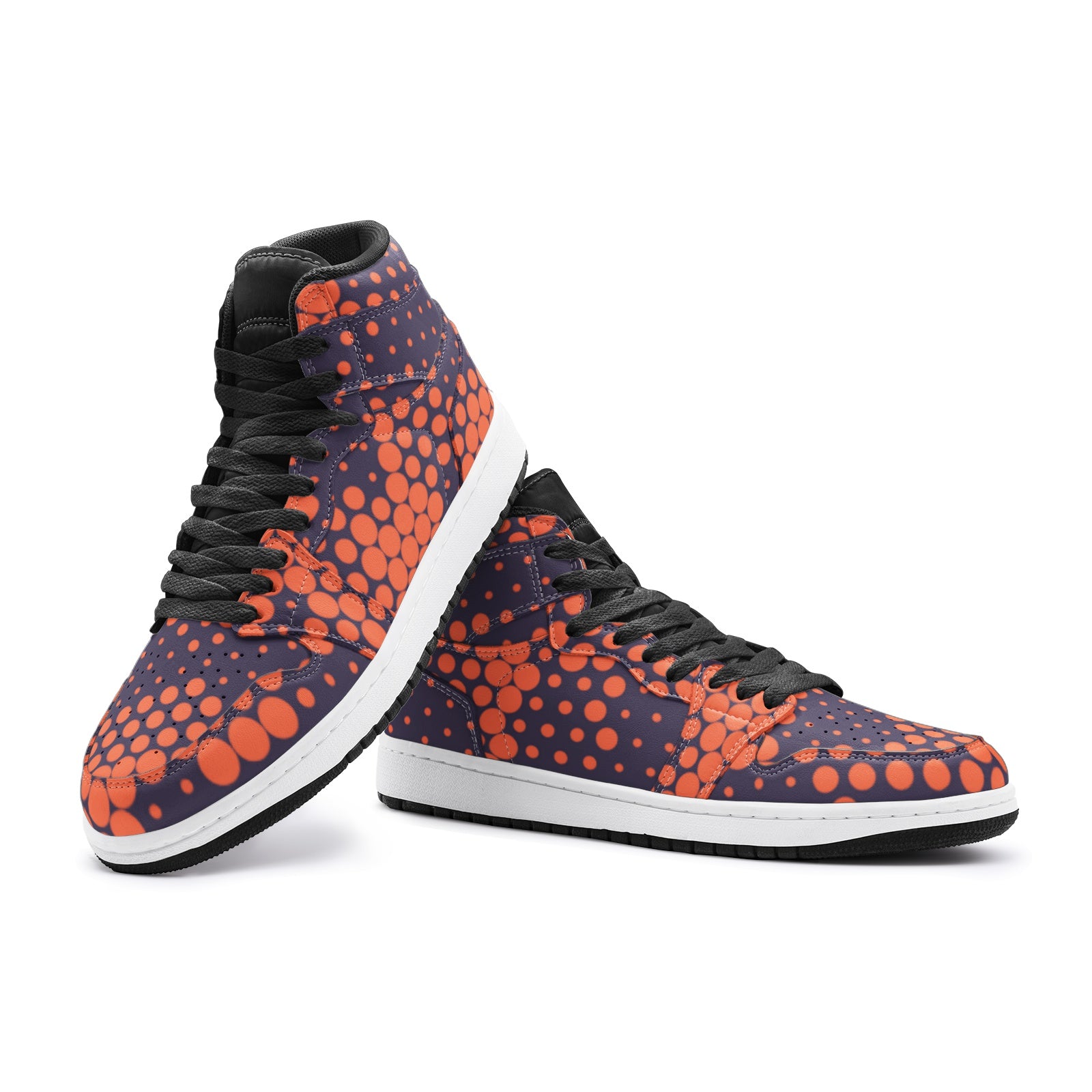 Camo Sneakers AJ 1 | High-Top | Orange & Blue Digital Camo Colors