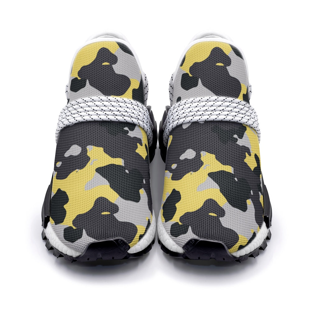 Lightweight Camo Sneakers | Yellow, Black, and Silver Camo Colors