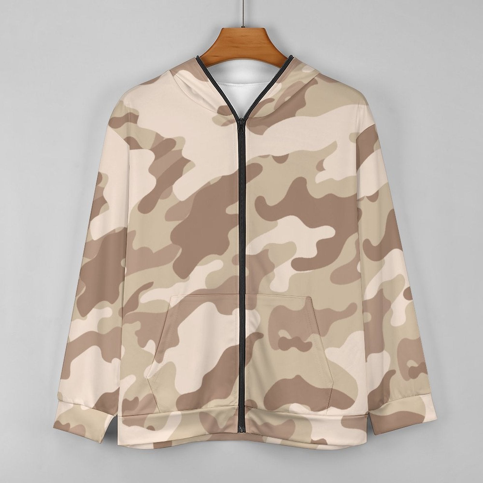 Zip Camo Hoodie | Desert Brown Camouflage Camo Colors