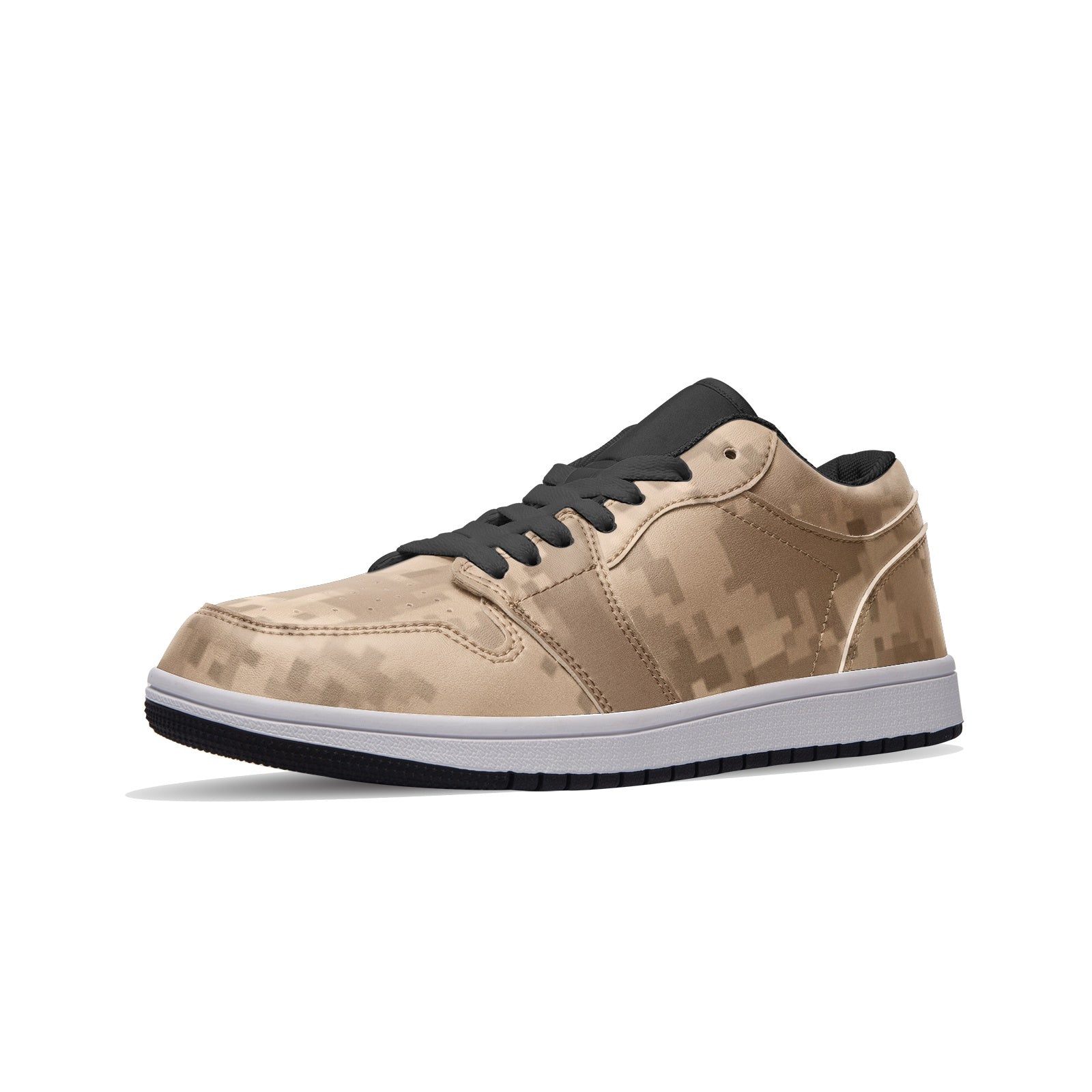Pixel Brown Camo Sneakers | Unisex Low Top Leather Camo Colors