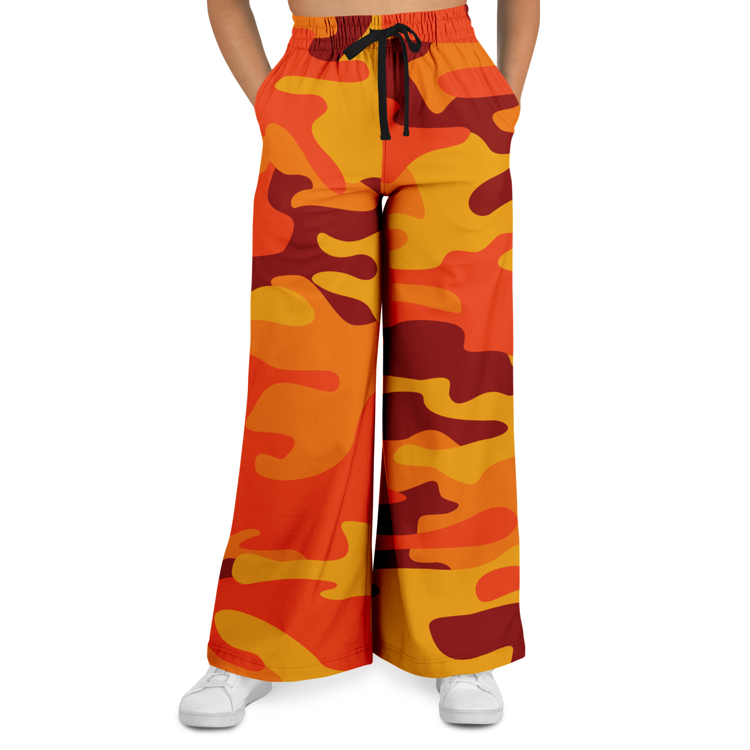 Camo Wide Leg Pants | Orange & Red Camo Camo Colors