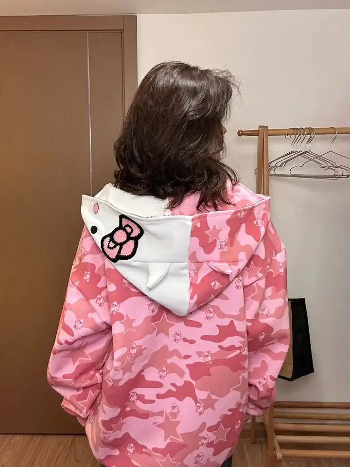 Hello Kitty Camo Zip Up Hoodie Camo Colors