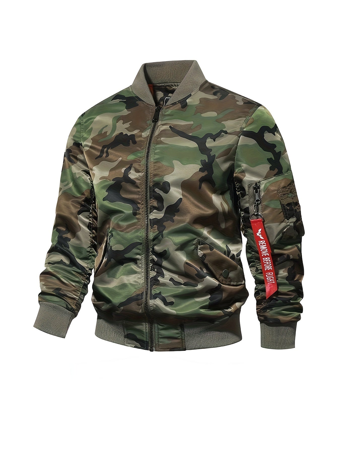 Men's Zippered Jacket | Windproof Warm Baseball Streetwear Camo Colors