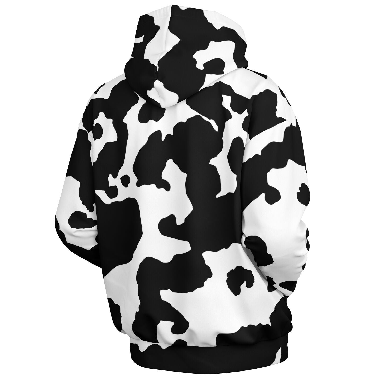 Oversized Hoodie in Black and White Cow Print | Camo Colors