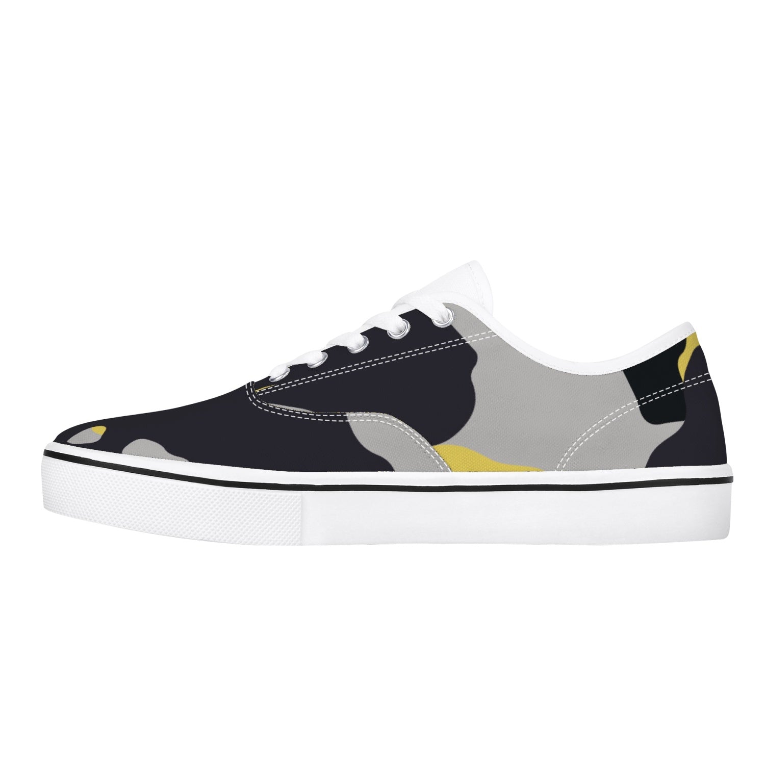 Camo Skate Shoes | Yellow, Black, and Silver Camouflage Camo Colors