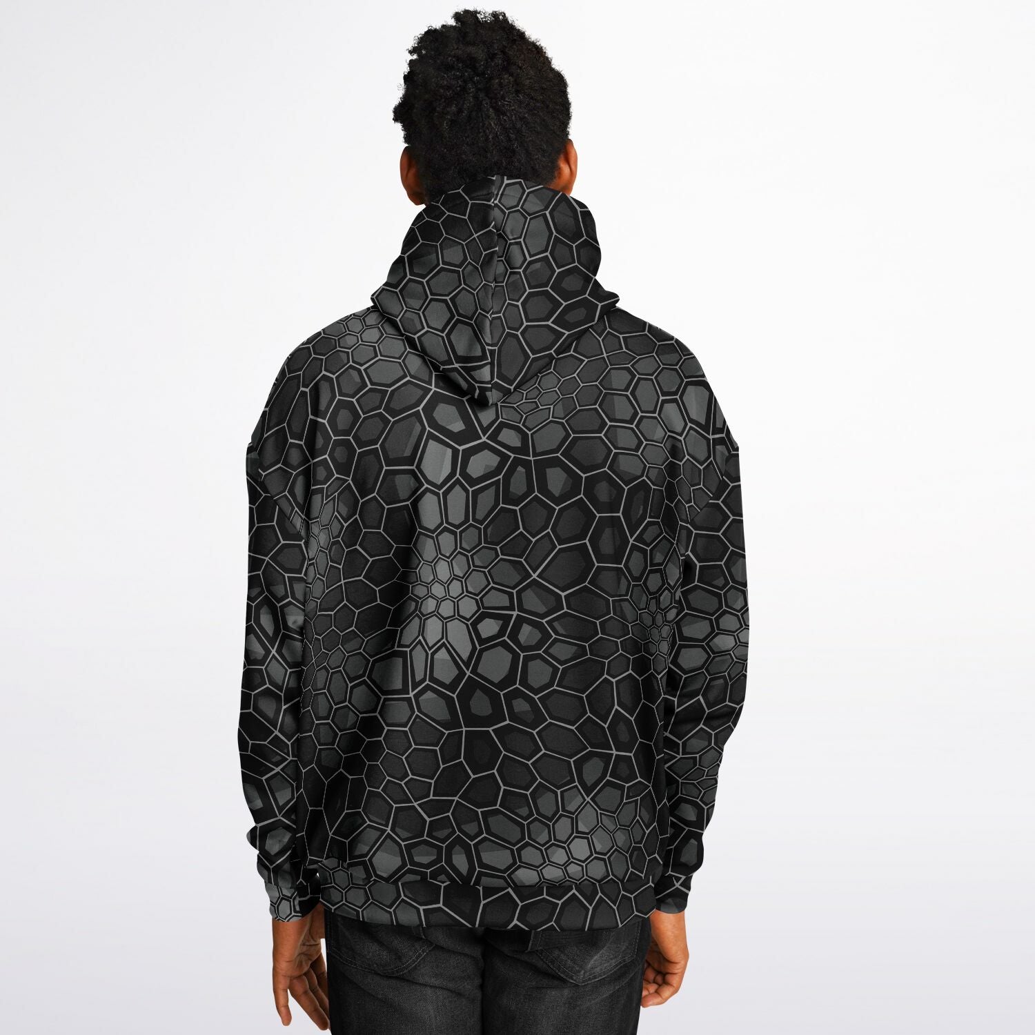 Oversized Camo Hoodie | Black Snake Hexagonal | Camo Colors