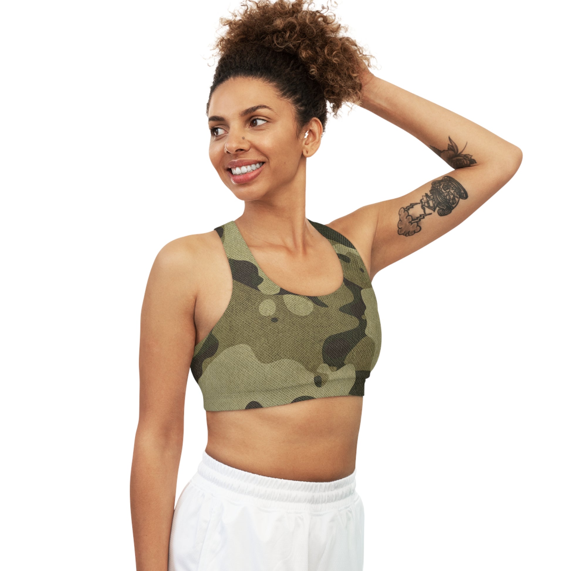 Camo Bra | Green Fabric Sports Camouflage Camo Colors