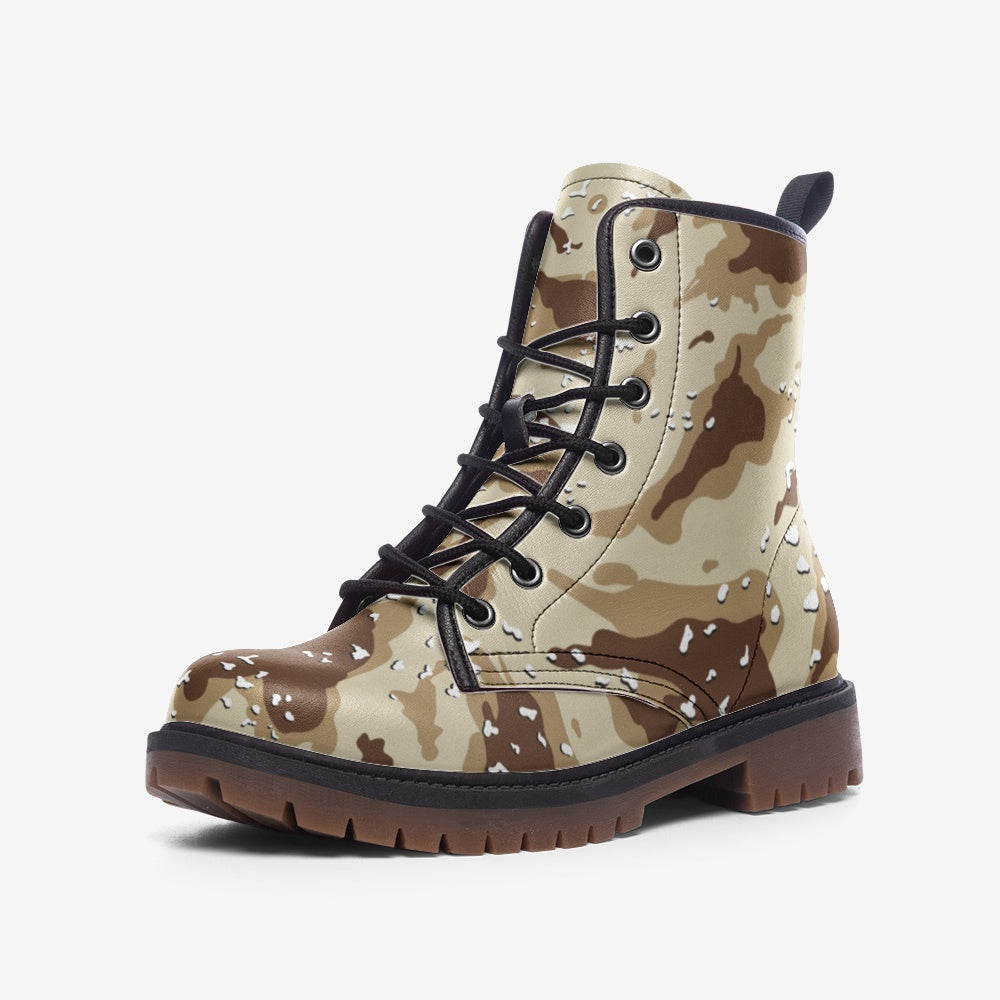 Brown Camo Boots | Lightweight Leather | US Army Desert Uniform Camo Colors
